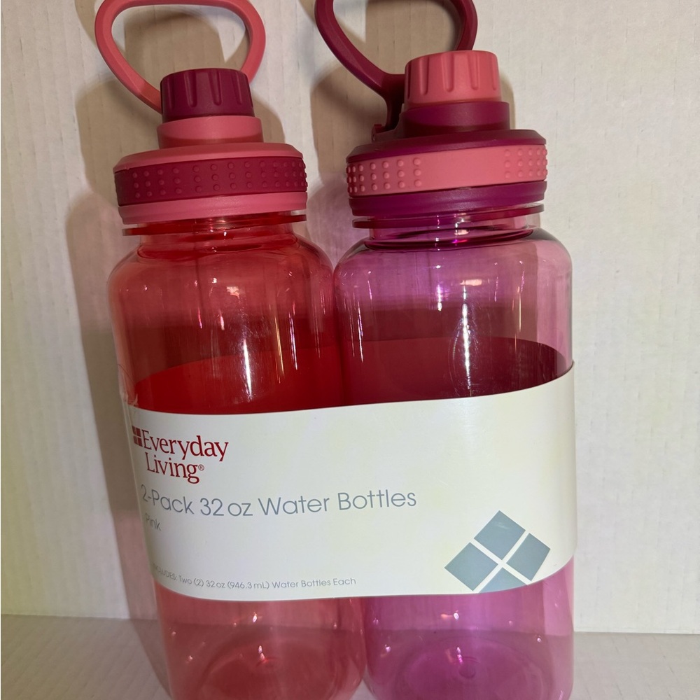 Everyday Living 2-Pack 32oz Pink Water Bottles – Durable & BPA-Free